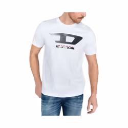DIESEL T JUST Y4 Mens T Shirt Crew Neck Summer White Tee - S