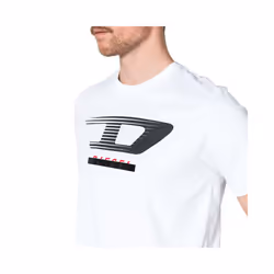 DIESEL T JUST Y4 Mens T Shirt Crew Neck Summer White Tee - S