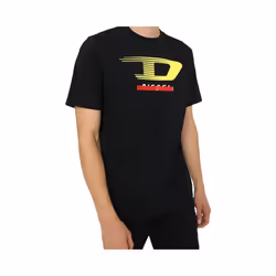 DIESEL T JUST Y4 Mens T Shirt Crew Neck Black Cotton Tee - M