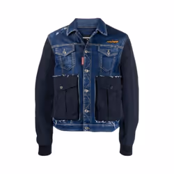 DSQUARED2 Mens Denim Jacket Black Sleeve - EU 50