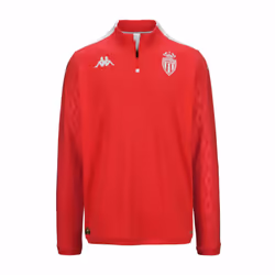 2024-2025 AS Monaco Player Training Sweat 1/4 Zip Top (Red) - XL