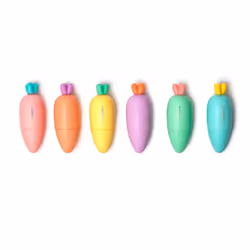 Legami Set Of 6 Mini Highlighters - Carrate Team, 1 pc(s), Blue, Green, Orange, Pink, Purple, Yellow, Chisel tip, Multicolour ...