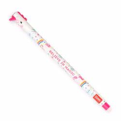 Legami Erasable Gel Pen, Unicorn, Capped gel pen, Pink, Pink, White, Plastic, Round, 0.7 mm