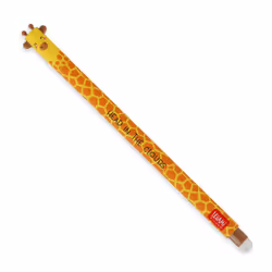 Legami Erasable Gel Pen, Giraffe, Capped gel pen, Black, Orange, Plastic, Round, 8 mm