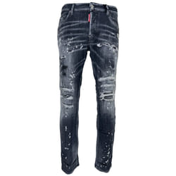Dsquared2 Skater Jean Reinforced Ripped Paint Splatter Black Wash Jeans - W28 L30