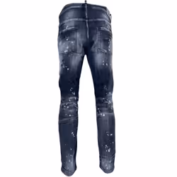 Dsquared2 Skater Jean Reinforced Ripped Paint Splatter Black Wash Jeans - W42 L30