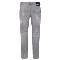 Dsquared2 Skater Jean Paint Splatter Light Grey Wash Jeans - W30 L30