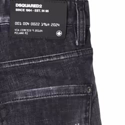 Dsquared2 Cool Guy Jean Black Paint Splattered Ripped Wash Jeans - W38 L30