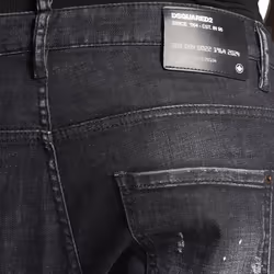 Dsquared2 Skater Jean Ripped Thighs Paint Splatter Black Wash Jeans - W40 L30