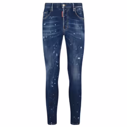 Dsquared2 Super Twinky Jean Splatter Design Blue Jeans - W44 L30