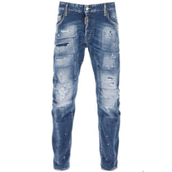 Dsquared2 Tidy Biker Jean Paint Splash Reinforced Ripped Blue Jeans - W42 L30
