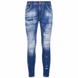 Dsquared2 Super Twinky Jean Faded Reinforced Ripped Blue Jeans - W34 L30
