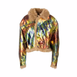 DSQUARED2 Womens Leather Parka Jacket With Fur Runway Button Slim Outwear Coat - EU 38