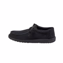Hey Dude Men's Wally Sox Micro Total Black Size 8 | Mens Shoes | Men's Lace Up Loafers | Comfortable & Light-Weight