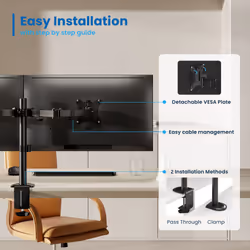 Ewent EW1512 monitor mount / stand 81.3 cm (32") Desk Black - Additional view 8