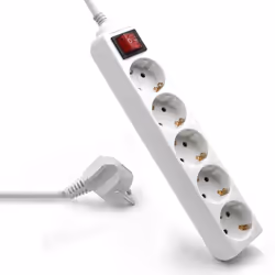 Ewent EW3916, 1.5 m, Indoor, Type F, White, 5 AC outlet(s), 16 A