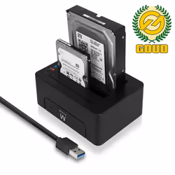 Ewent EW7014 storage drive docking station USB 3.2 Gen 1 (3.1 Gen 1) Type-A Black - Additional view 2