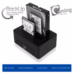 Ewent EW7014 storage drive docking station USB 3.2 Gen 1 (3.1 Gen 1) Type-A Black - Additional view 5