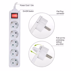 Ewent EW3955 power extension 1.5 m 5 AC outlet(s) Indoor White - Additional view 3