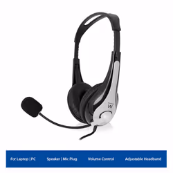 Ewent EW3562 headphones/headset Wired Head-band Calls/Music Black, Silver - Additional view 2