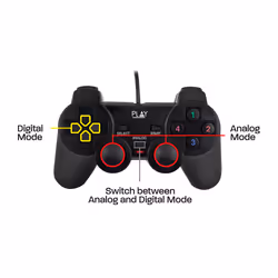 Ewent Play Black USB 2.0 Gamepad Analogue / Digital PC - Additional view 5