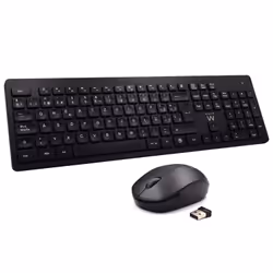 Ewent EW3256, Wireless, RF Wireless, Membrane, QWERTY, Black, Mouse included