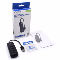 Ewent EW1138 interface hub USB 3.2 Gen 1 (3.1 Gen 1) Type-A 5000 Mbit/s Black - Additional view 6
