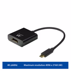 Ewent EW9825 video cable adapter 0.15 m USB Type-C DisplayPort Black