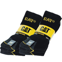 6 Pairs of CAT Caterpillar Mens Adults Heavy Duty Industrial Workwear Socks - 6-11, Black