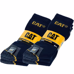 6 Pairs of CAT Caterpillar Mens Adults Heavy Duty Industrial Workwear Socks - 6-11, Navy