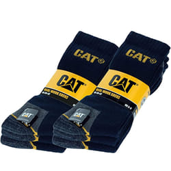 6 Pairs of CAT Caterpillar Mens Adults Heavy Duty Industrial Workwear Socks - 6-11, Navy