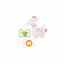 Fehn pacifier toy holder 13 cm & MAM Air mini Silicone Dummies 0-6 months incl. travel box