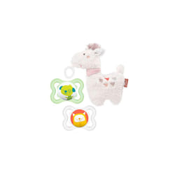 Fehn pacifier toy holder 13 cm & MAM Air mini Silicone Dummies 0-6 months incl. travel box