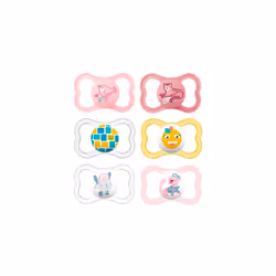 Air Silicone Dummies 6-16 Mo., pack of 6, Day & Night incl. 3 travel boxes