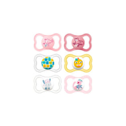 Air Silicone Dummies 6-16 Mo., pack of 6, Day & Night incl. 3 travel boxes