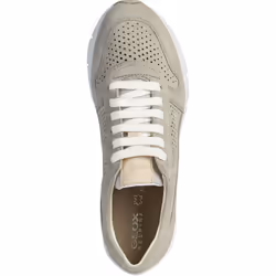 ) Geox D Sukie B Leather Women's Light Grey Trainers - Grey, 5 (Adults'