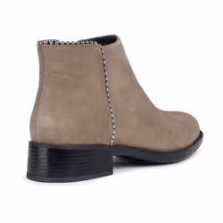 ) Geox Resia 100% Leather Bovine Suede Women's Dark Beige Boots - Cream, 5 (Adults'