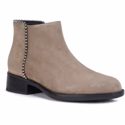 ) Geox Resia 100% Leather Bovine Suede Women's Dark Beige Boots - Cream, 7 (Adults'