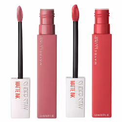 New York SuperStay Matte Ink Lip Tint Colour 15 Lover + SuperStay Matte Ink Lip Tint Colour 80 Ruler - 2 Lipsticks with Point ...