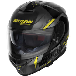 Nolan N80-8 Wanted N-Com Helmet, black-grey-yellow, Size S for Men