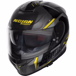 Nolan N80-8 Wanted N-Com Helmet, black-grey-yellow, Size L for Men
