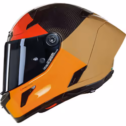 Nolan X-804 RS Ultra Carbon Blocco Helmet, red-orange-beige, Size S for Men