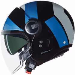 Nolan N21 Visor 06 Tangente Jet Helmet, black-blue-silver, Size L for Men