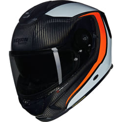 Nolan X-903 Ultra Carbon Intrigo N-Com Helmet, black-grey-orange, Size XL for Men