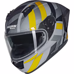 Nolan N60-6 Sport Dinamico Helmet, black-grey-yellow, Size L for Men