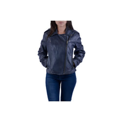 DIESEL L-REVI Womens Genuine Leather Biker Jackets Slim Fit Zipper Classic Coat - L