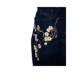 DIESEL BLACK GOLD TYPE 1799 BG8YL Womens Denim Jeans Embroidery Blue Pant Italy - W27 L26