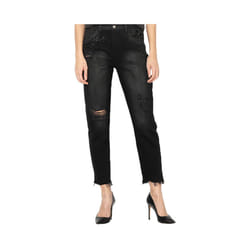 DIESEL DE CLAIRY 0KARE Womens Denim Jeans Distressed Trousers Casual Black Pants - W26 L26