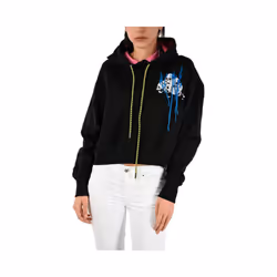DIESEL F OLEC A 0BAPS Womens Hoodie Sweatshirt Black - 2XS