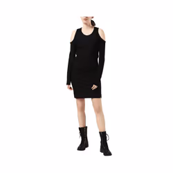 DIESEL D CECYL 0DAPR Womens Short Dress Cotton Black Long Sleeve Crew neck Tops - M
